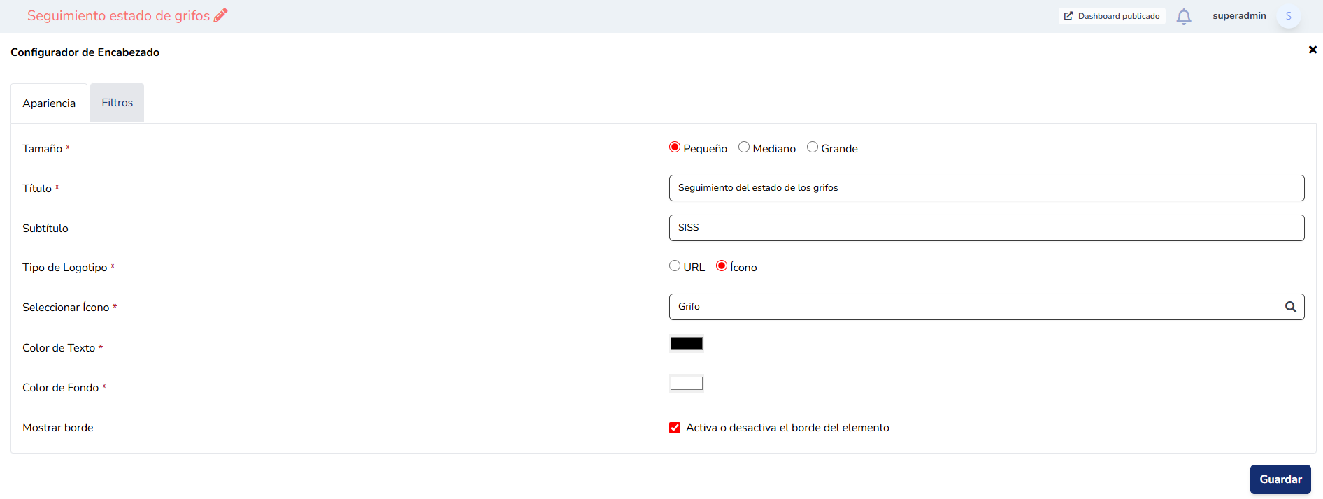 Ejemplo de un elemento Lista publicado