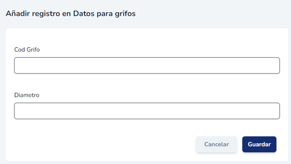 Formulario para la definición de una nueva columna